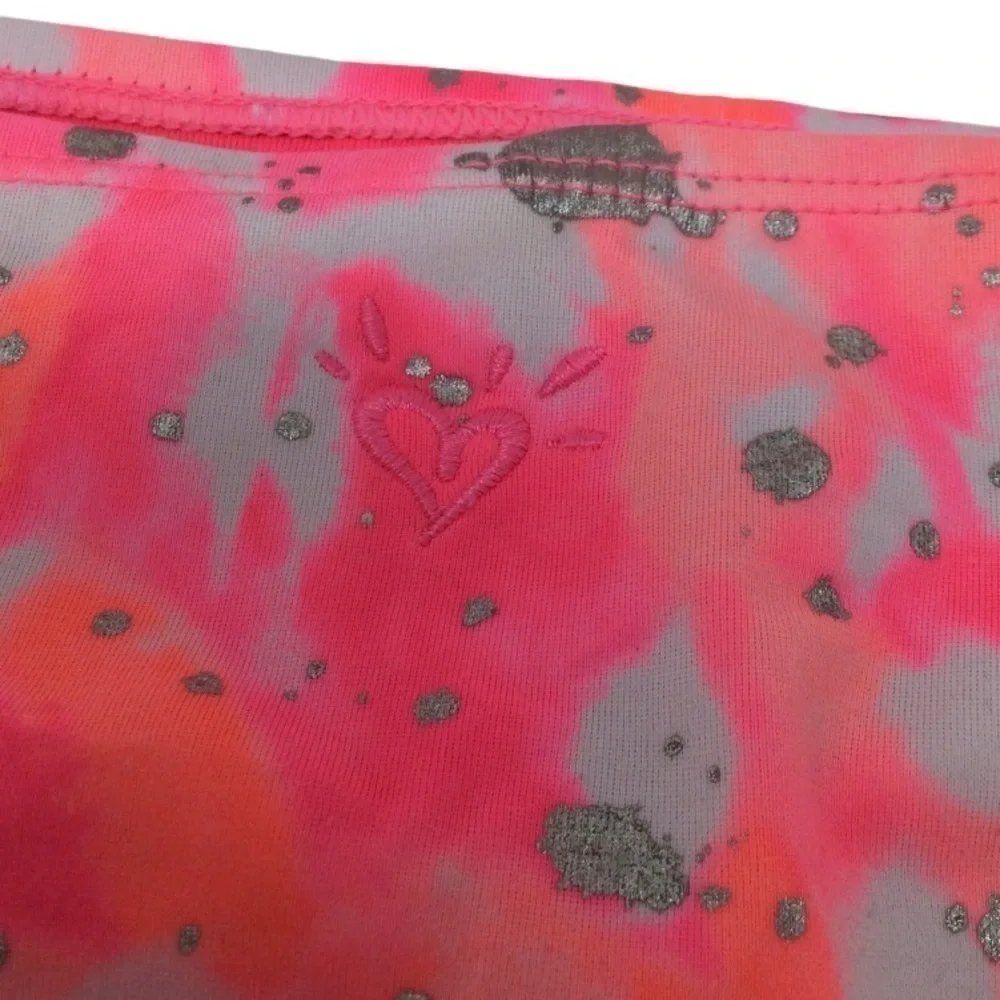 #025 Justice ruffle‎ pink& silver sparkly bikini Swimsuit